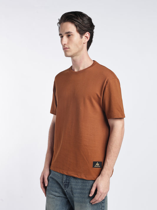 Hazelnut Brown Drop Shoulder Tee