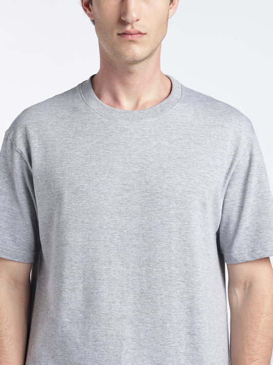 Grey Melange Drop Shoulder Tee
