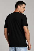 Believe in - Black Cotton Printed T-Shirt