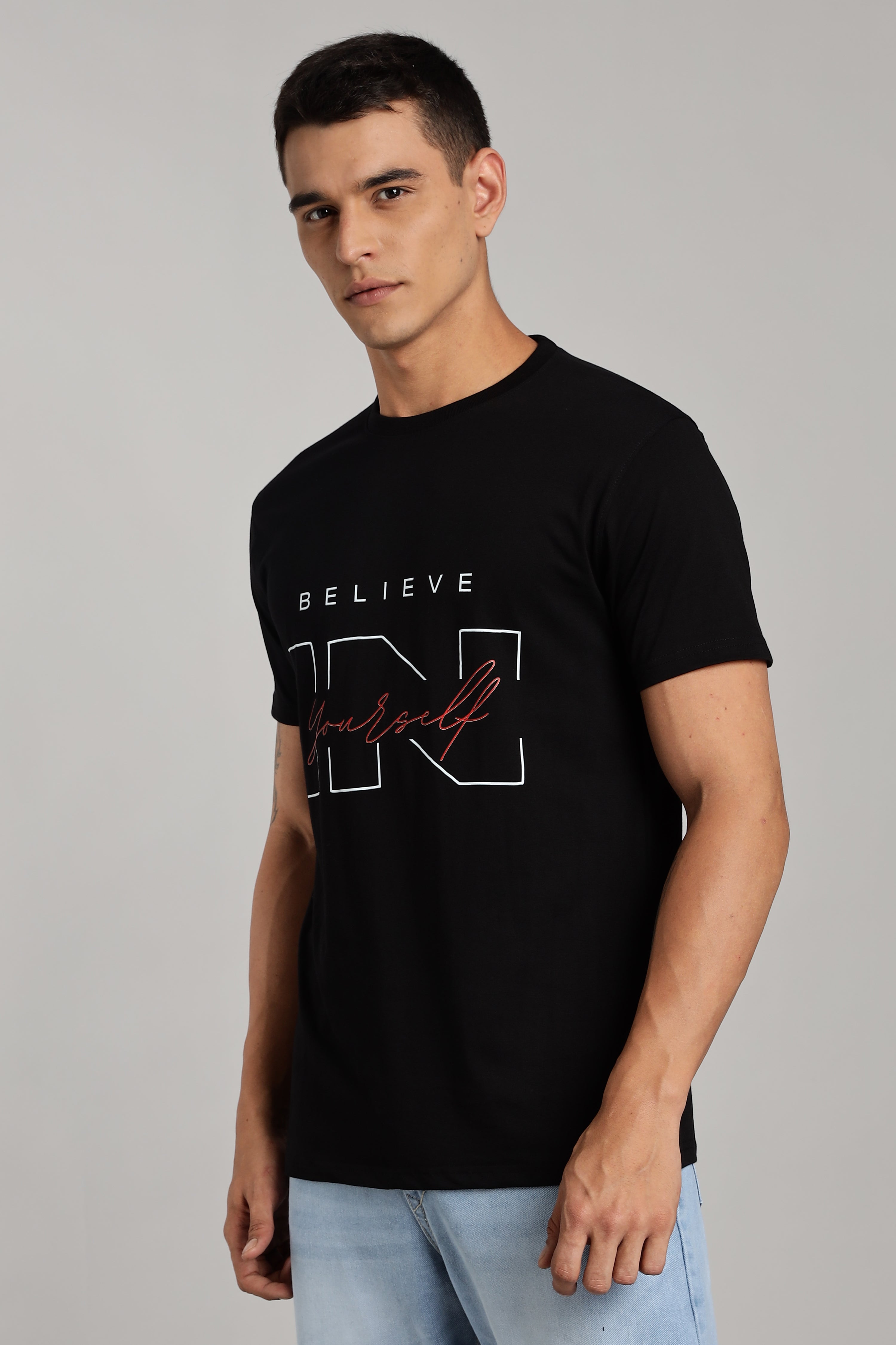 Believe in | Black | Soft Cotton T-Shirt