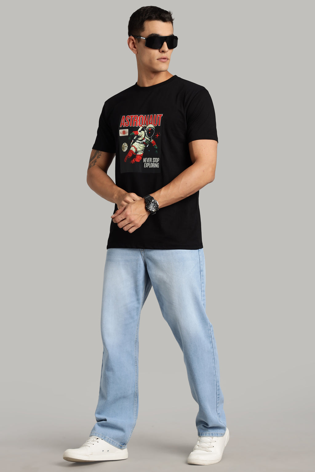 Astronaut | Black | Soft Cotton T-Shirt