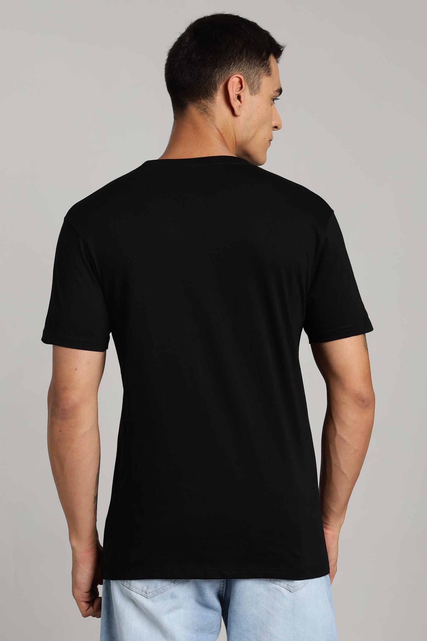 Astronaut - Black Cotton Printed T-Shirt