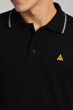 Black with White Dual Tipping Polo T-shirt