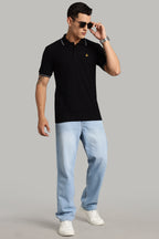 Black with White Dual Tipping Polo T-shirt