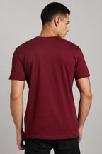 Astronaut - Maroon Cotton Printed T-Shirt