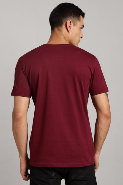 Astronaut - Maroon Cotton Printed T-Shirt