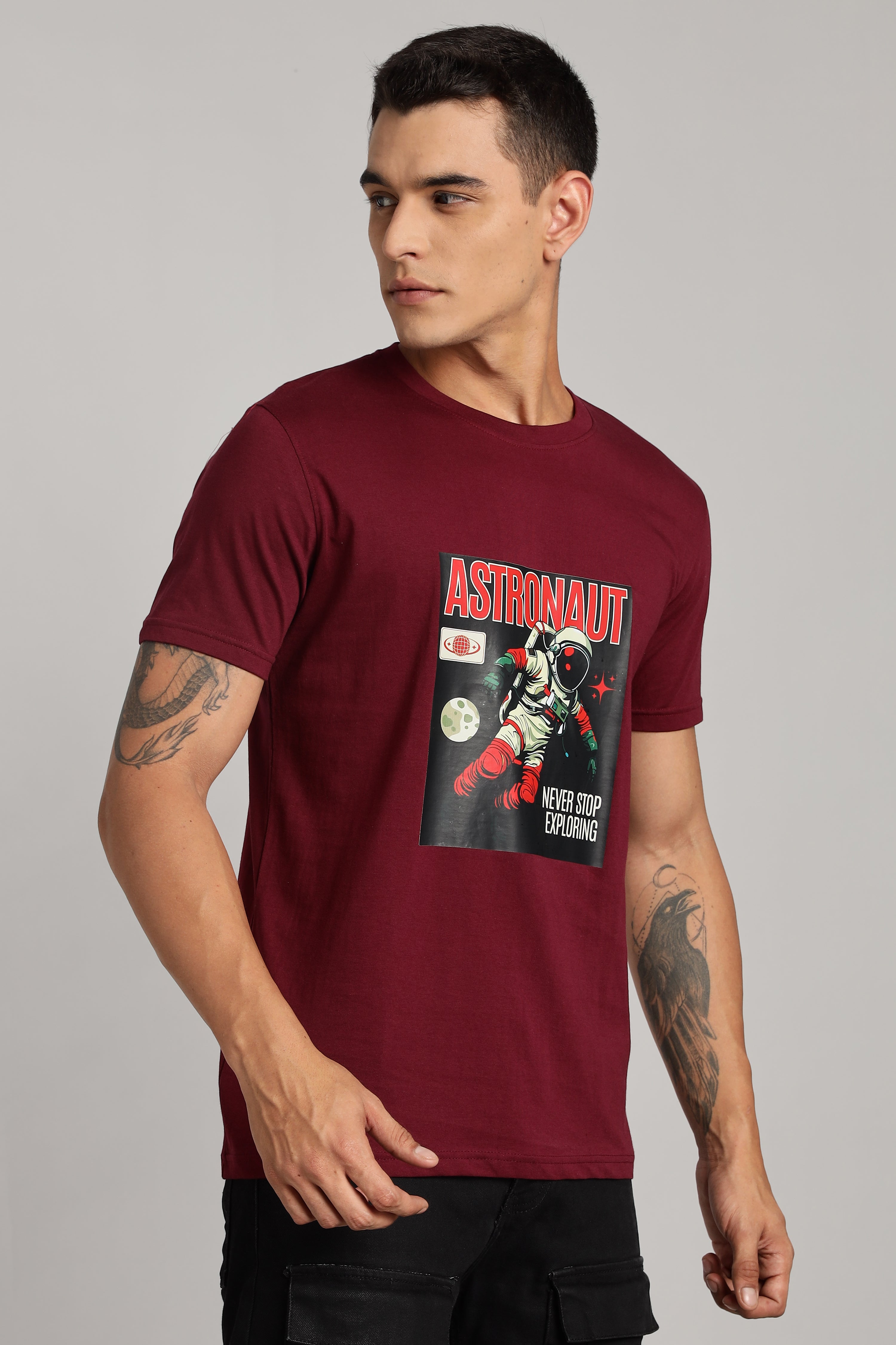 Astronaut | Maroon | Soft Cotton T-Shirt