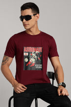 Astronaut - Maroon Cotton Printed T-Shirt