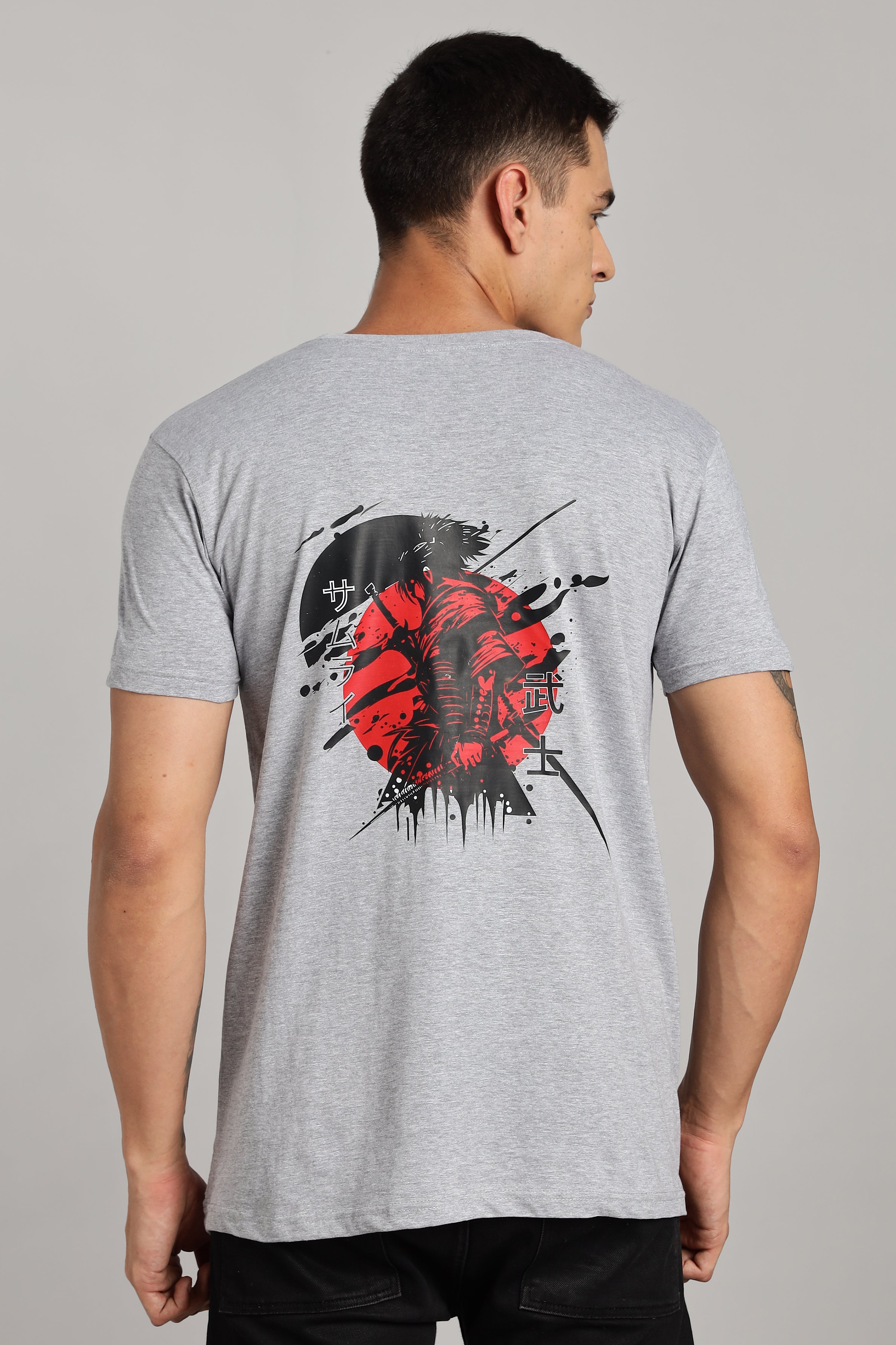 Samurai | Grey | Soft Cotton T-Shirt