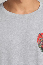 Samurai - Grey Cotton Printed T-Shirt