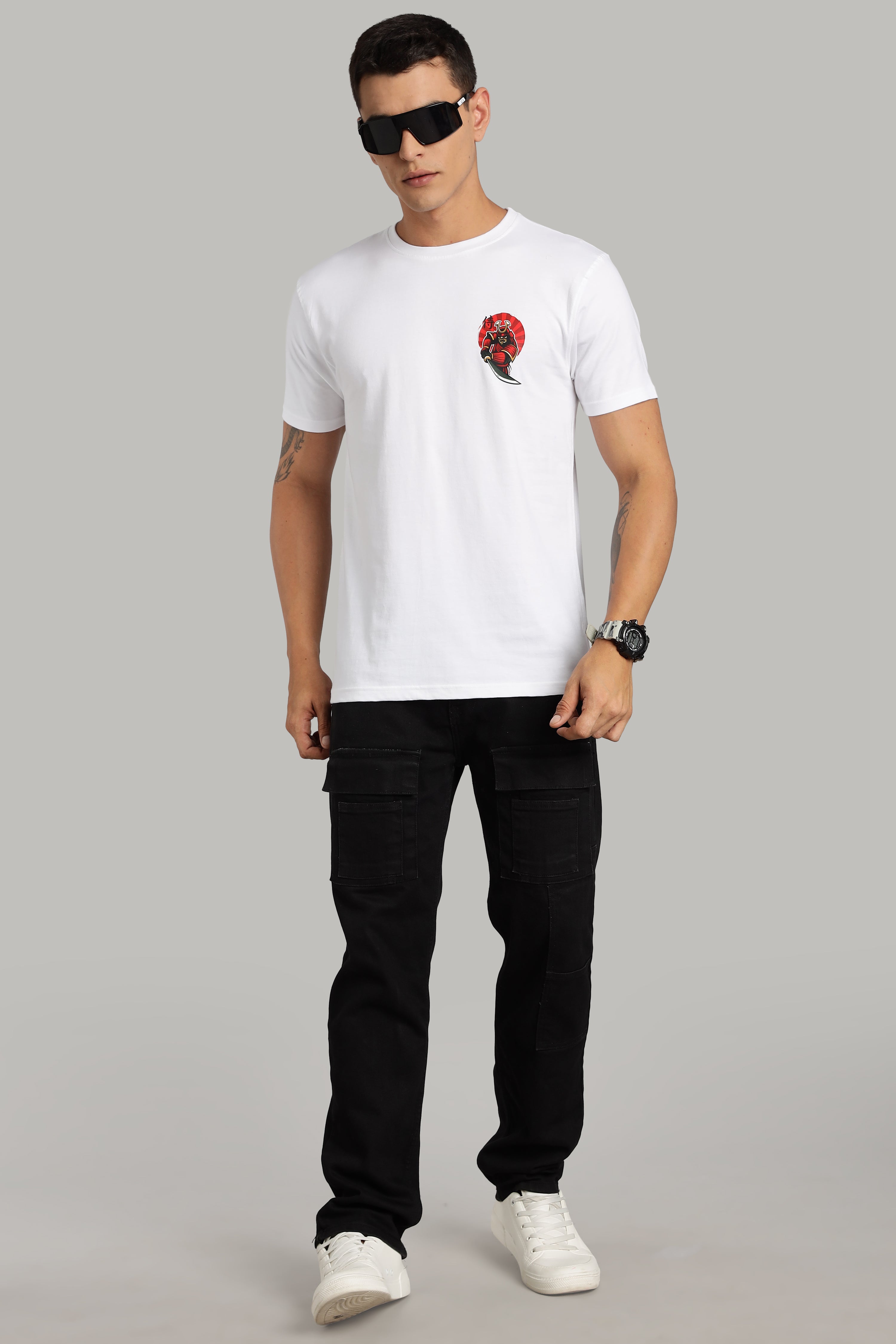 Samurai | White | Soft Cotton T-Shirt