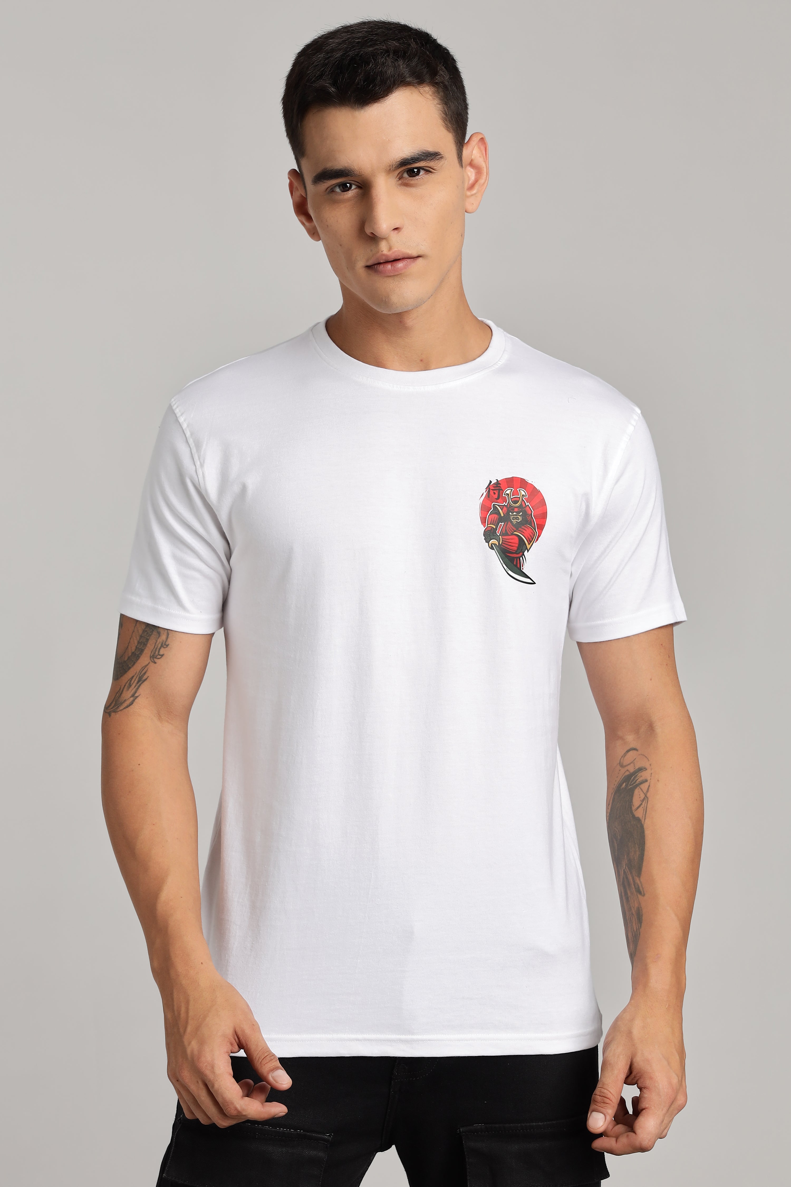 Samurai | White | Soft Cotton T-Shirt