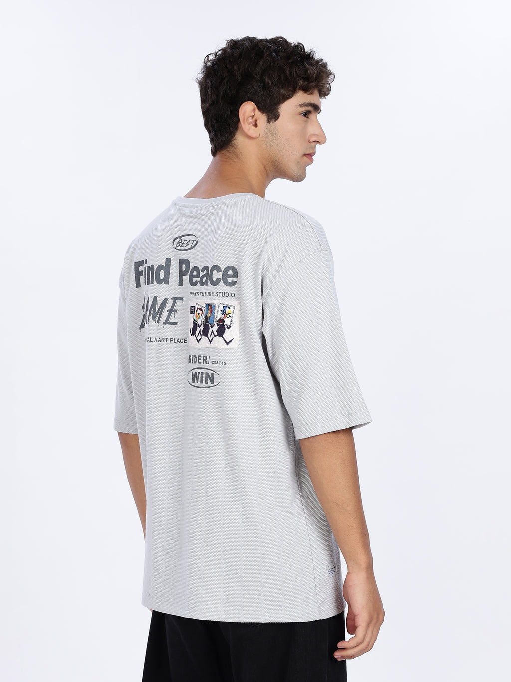 Find Peace Graphic printed Drop Shoulder Tee