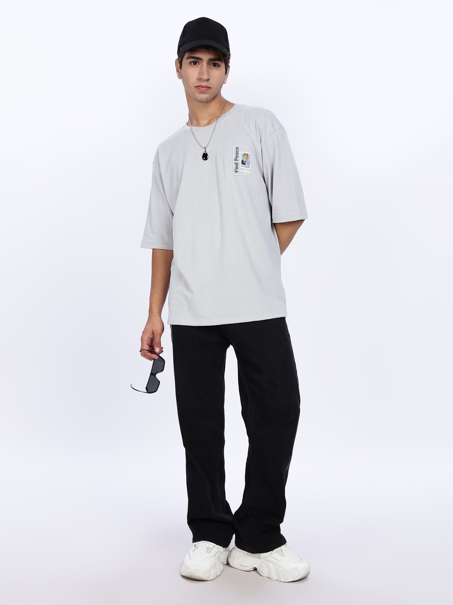 Find Peace Graphic printed Drop Shoulder Tee