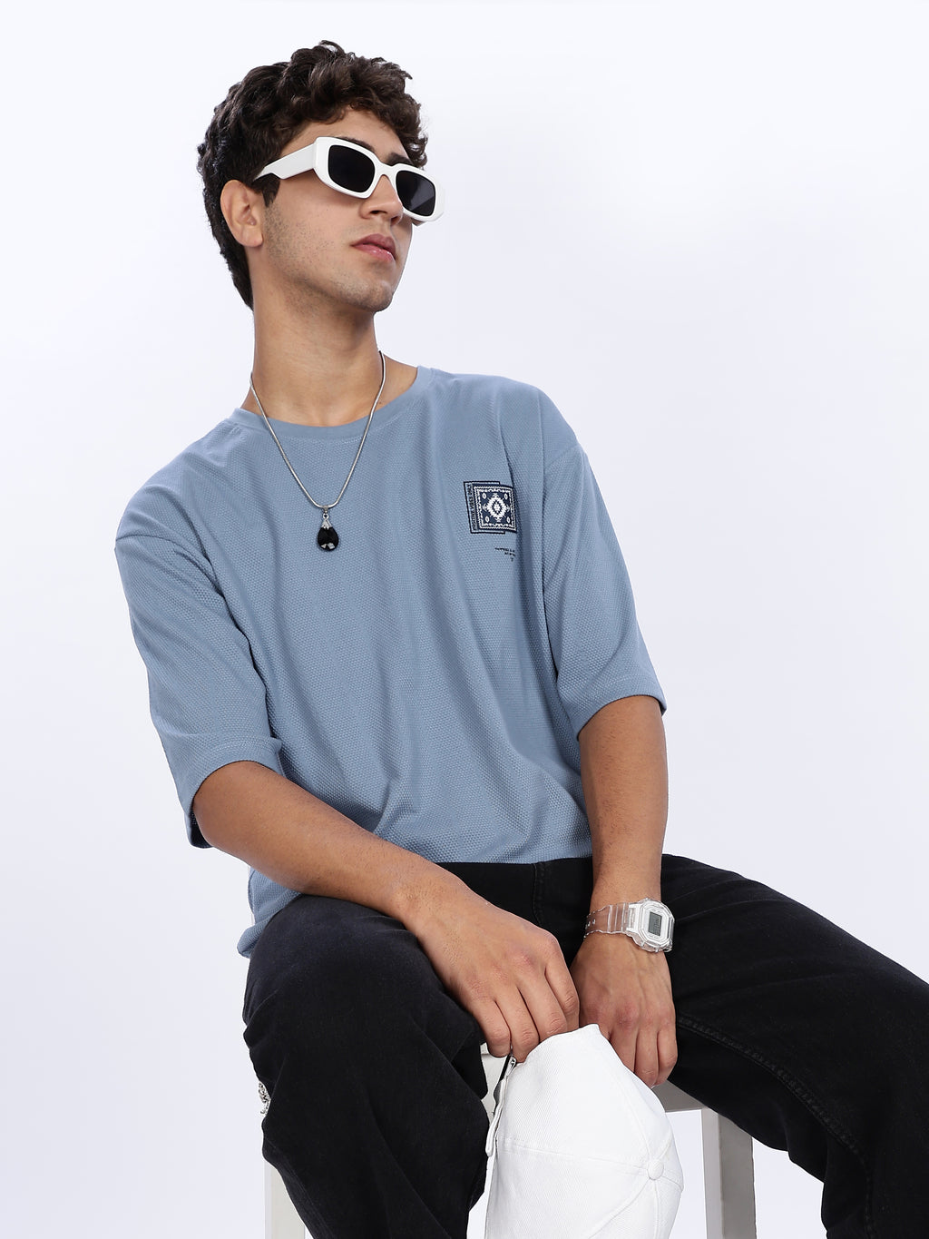 Positive Vibes Printed Drop Shoulder T-shirt