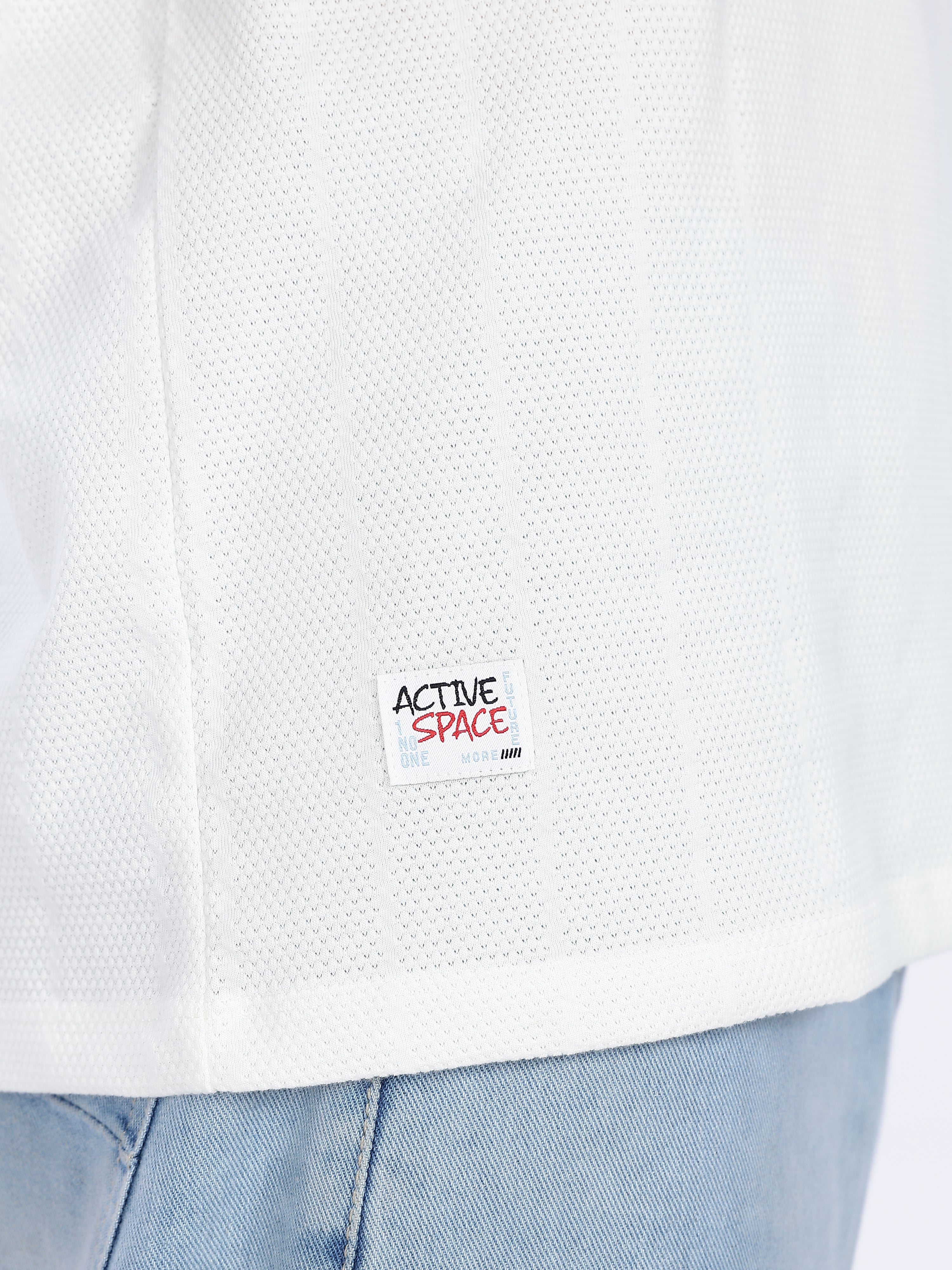 Men's Try Graphic Printed with Woven Stickers Drop Shoulder T-shirt