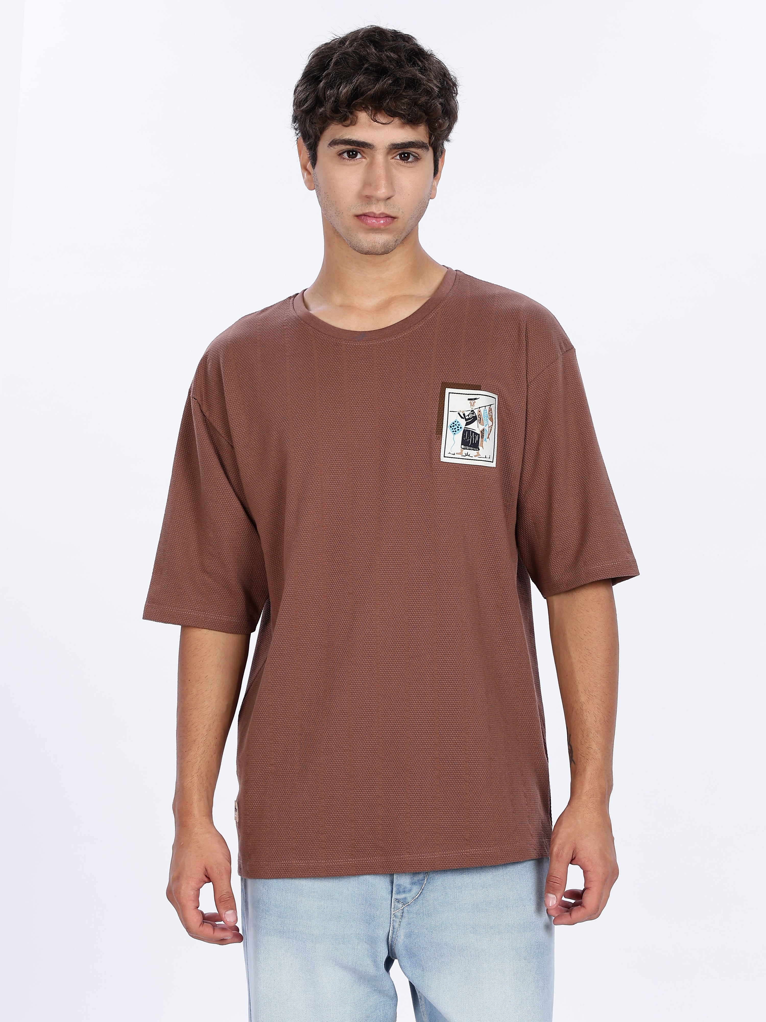 Men's Glorious Graphic Printed with Woven Stickers Drop Shoulder T-shirt