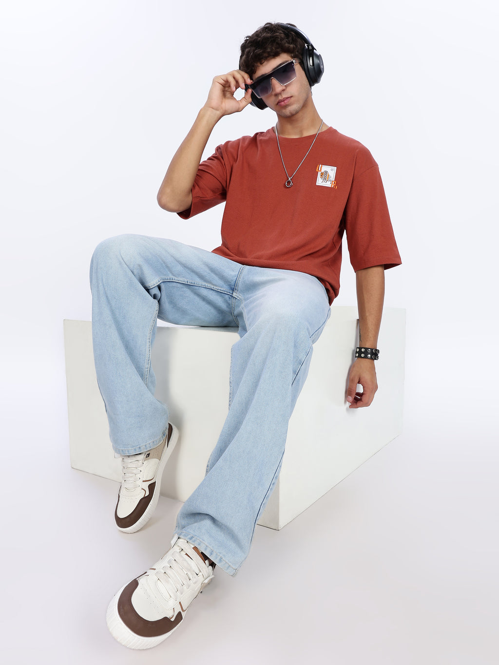 Core Graphic with Woven Stickers Drop Shoulder Tee