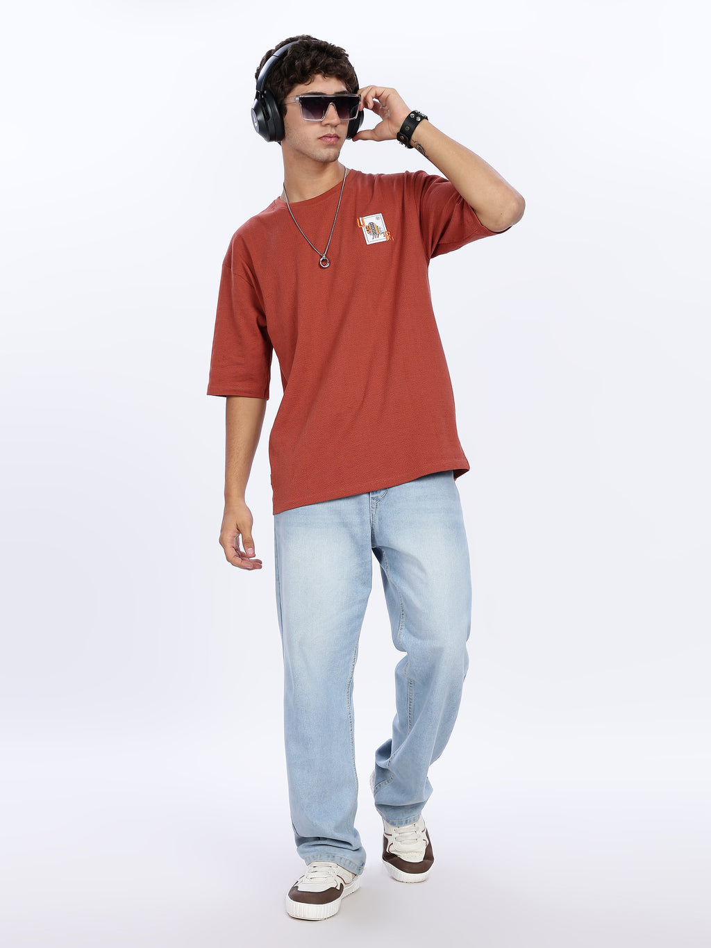 Core Graphic with Woven Stickers Drop Shoulder Tee