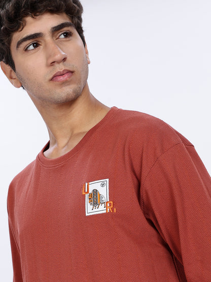 Core Graphic with Woven Stickers Drop Shoulder Tee