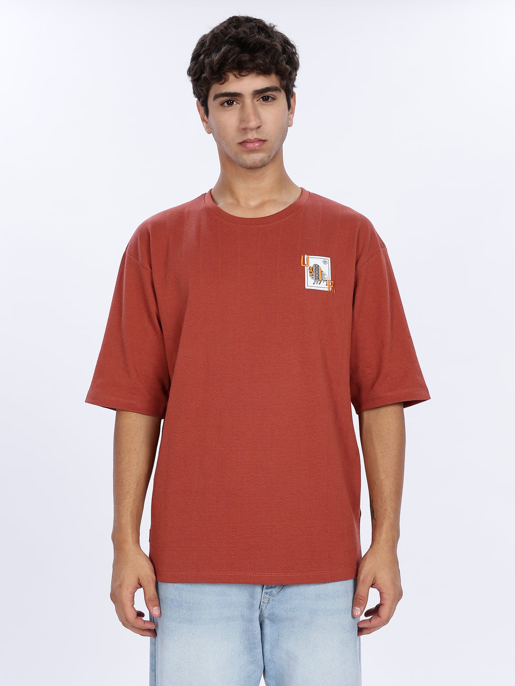 Core Graphic with Woven Stickers Drop Shoulder Tee