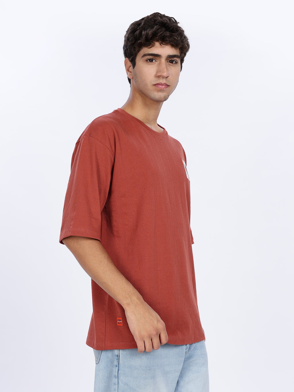 Core Graphic with Woven Stickers Drop Shoulder Tee