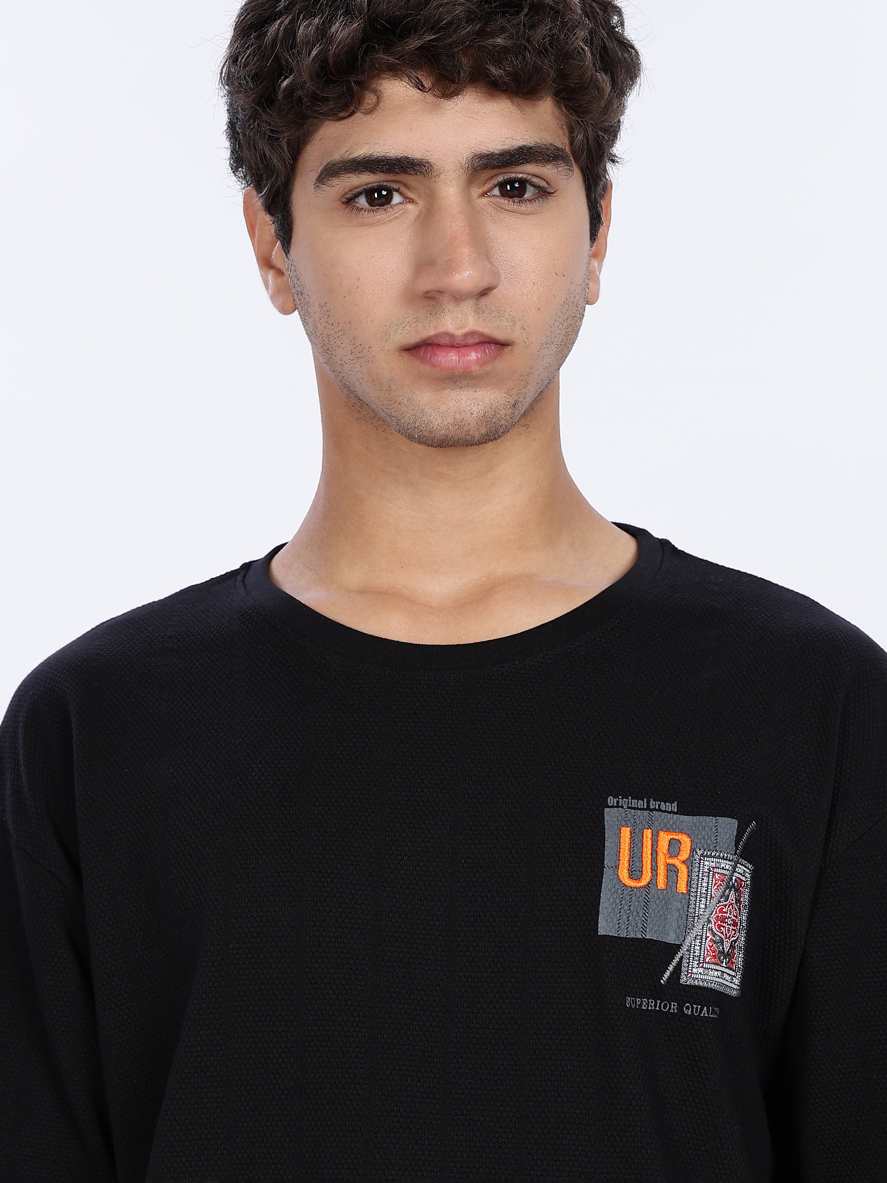 Men's You Can Do Anything Graphic Printed with Woven Stickers Drop Shoulder T-shirt