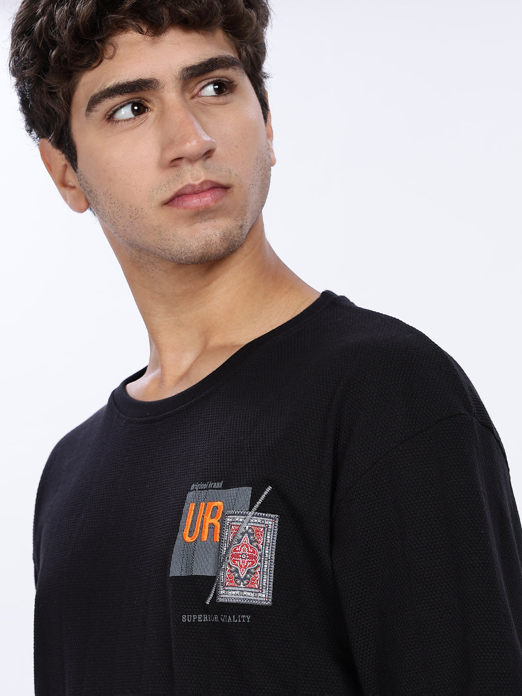 Oversized Black Graphic Drop Shoulder Tee