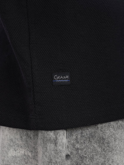 Oversized Black Graphic Drop Shoulder Tee