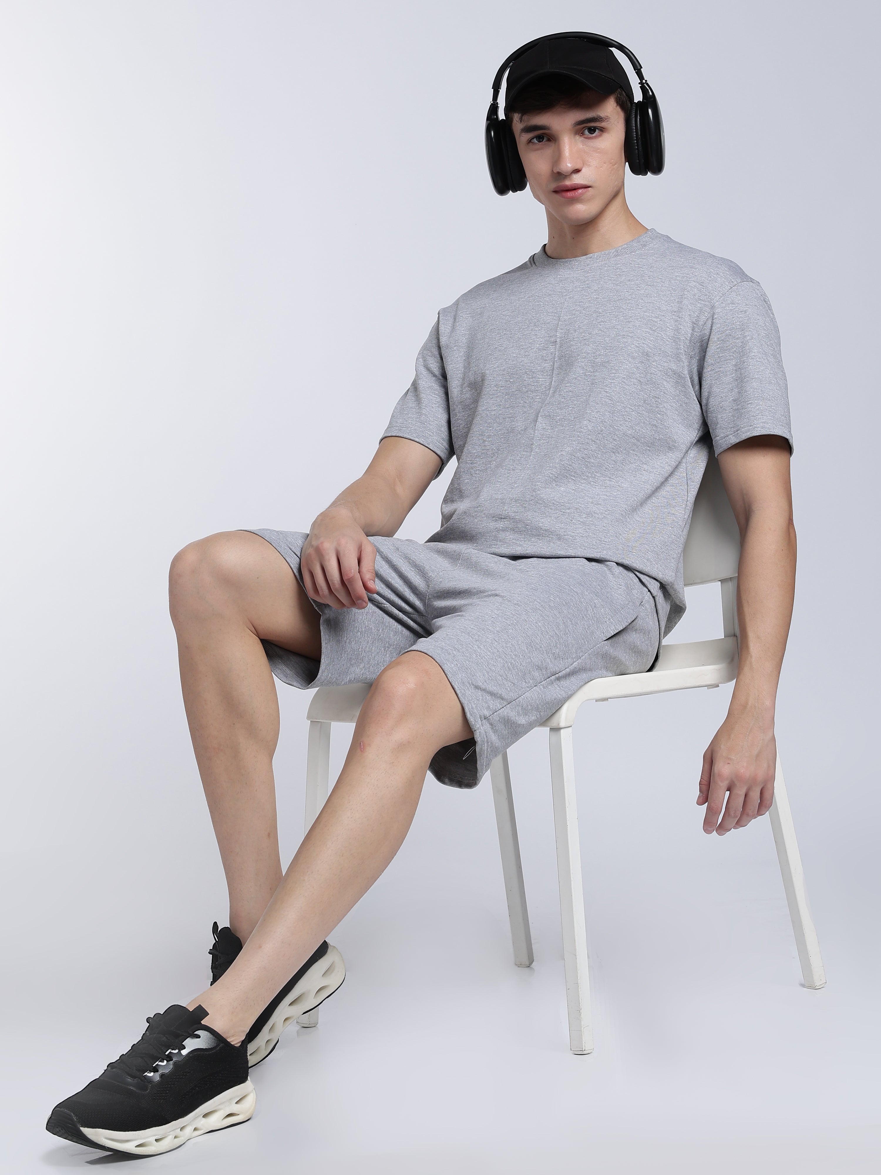 Grey Melange Co-ord Set