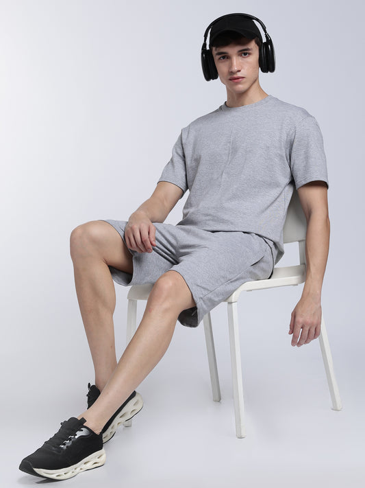 Grey Melange Co-ord Set
