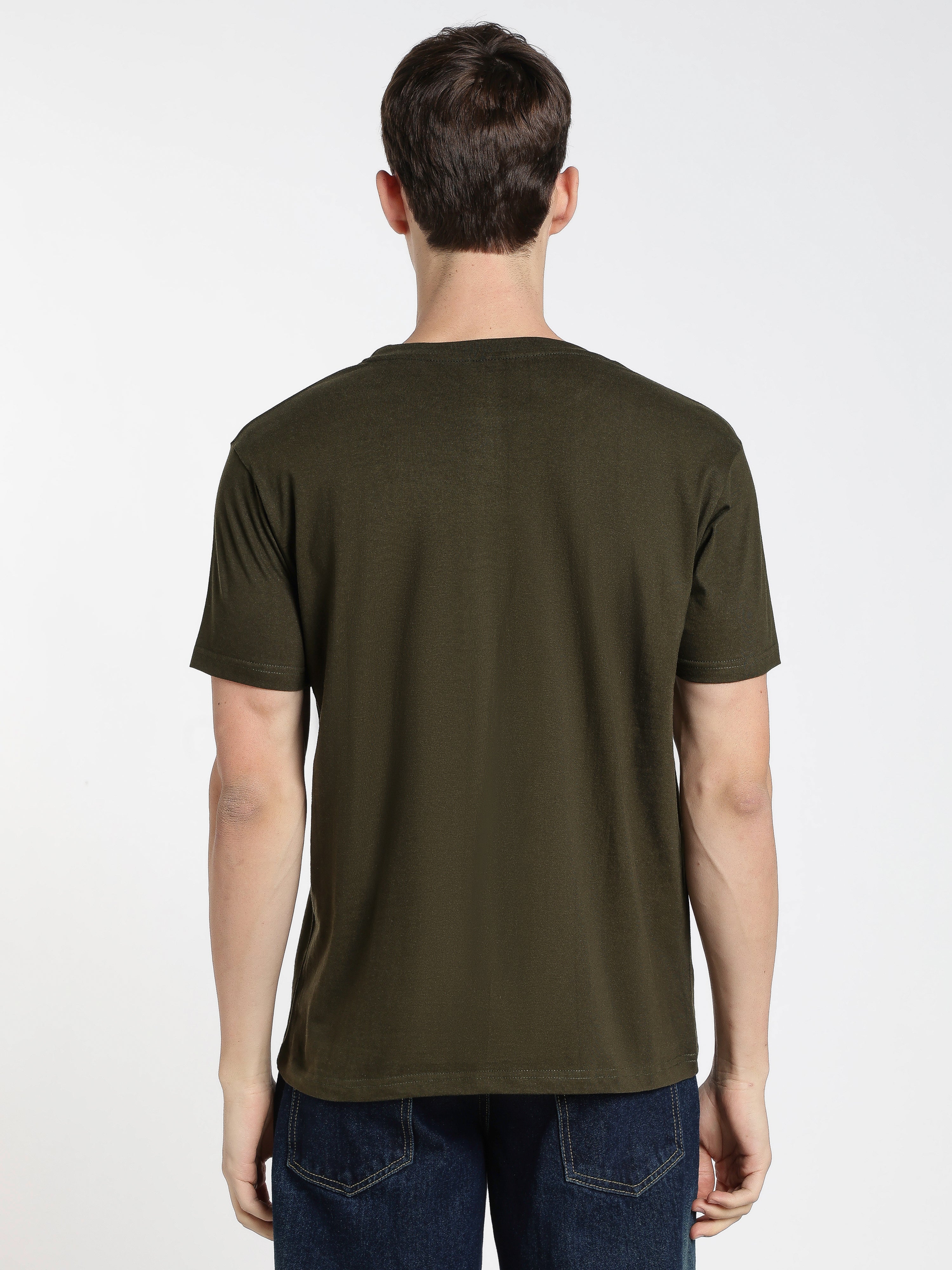 Solid Bottle Green T-Shirt