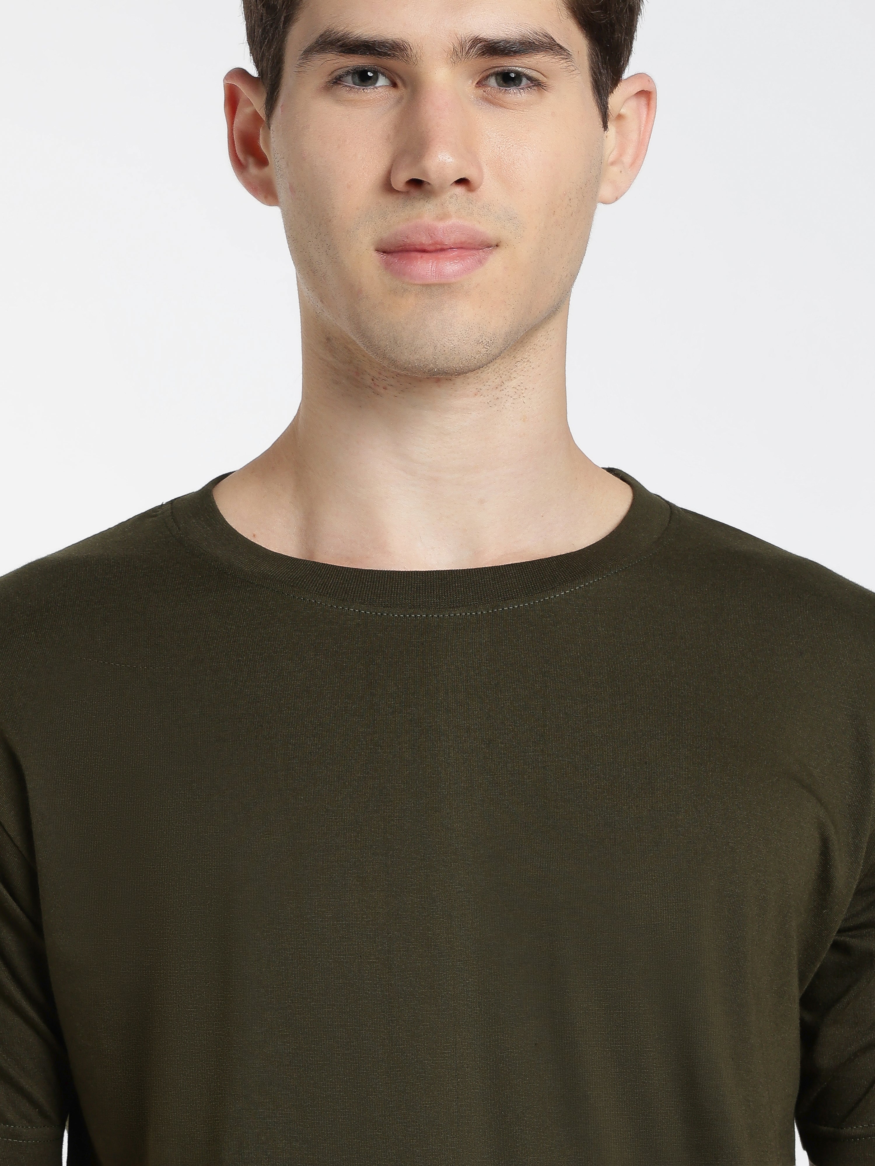 Solid Bottle Green T-Shirt