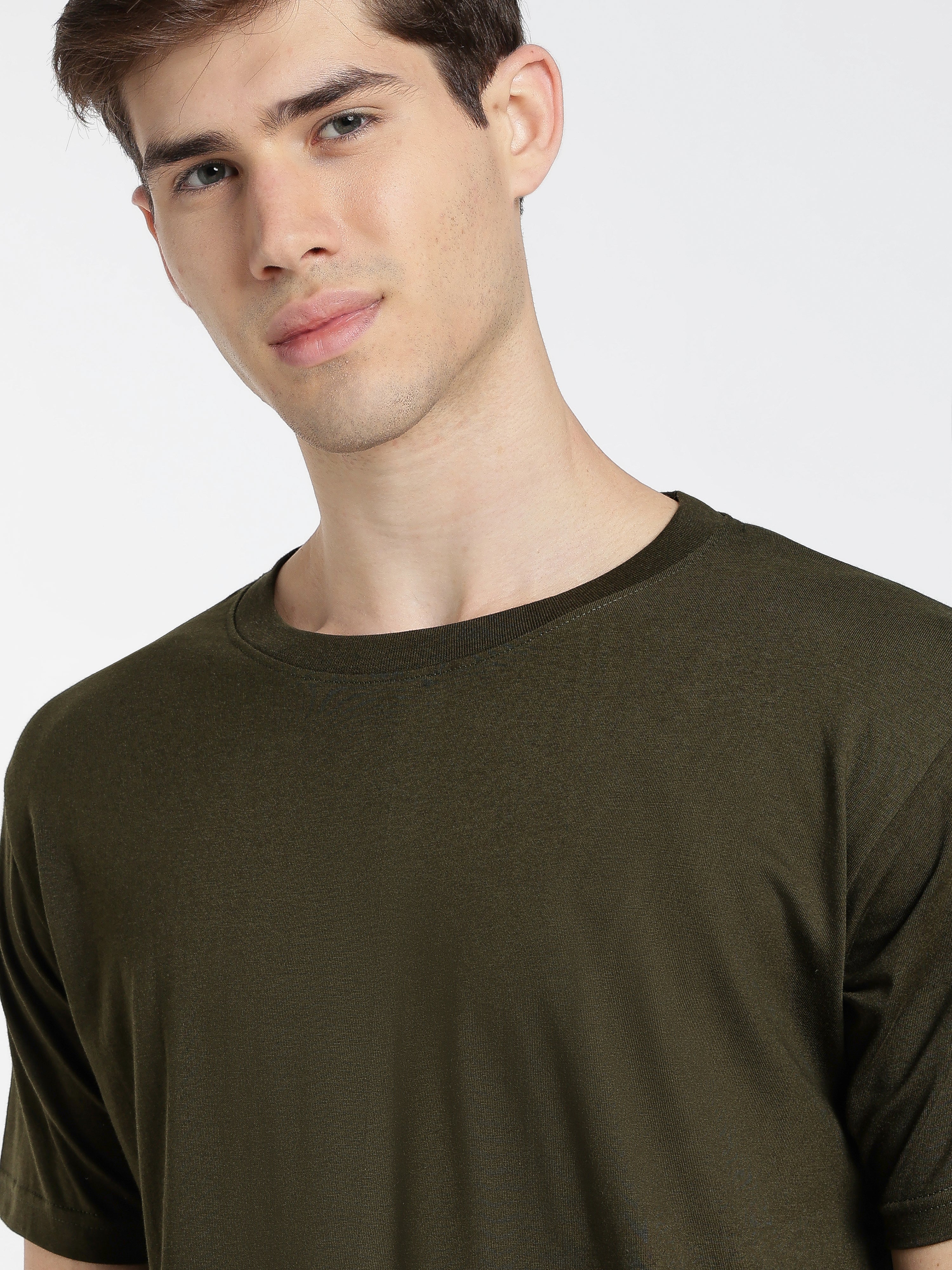 Solid Bottle Green T-Shirt