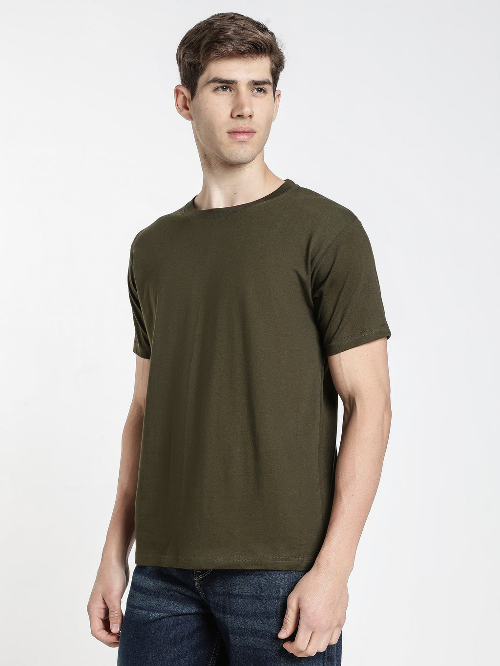 Solid Bottle Green T-Shirt