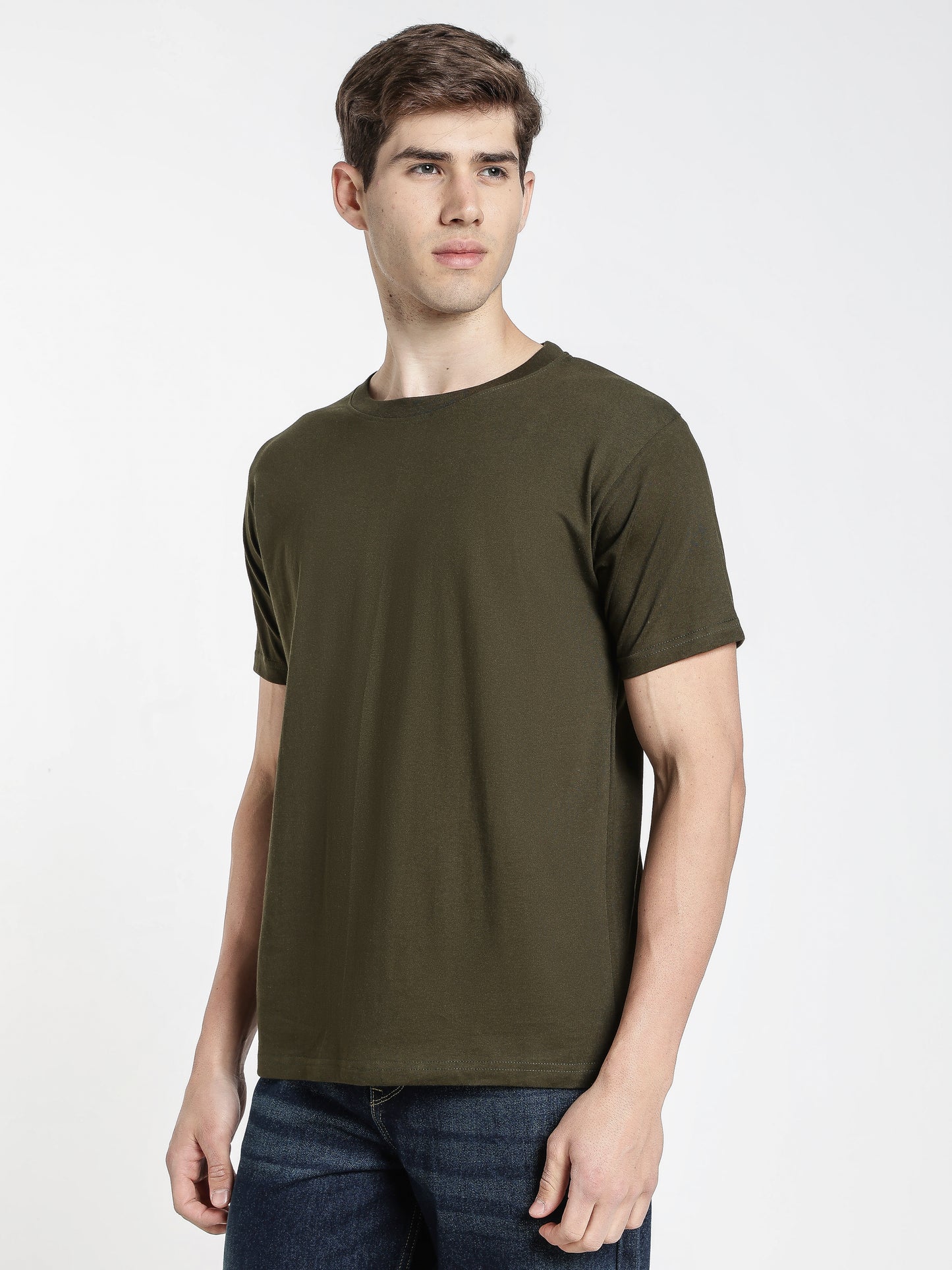 Solid Bottle Green T-Shirt