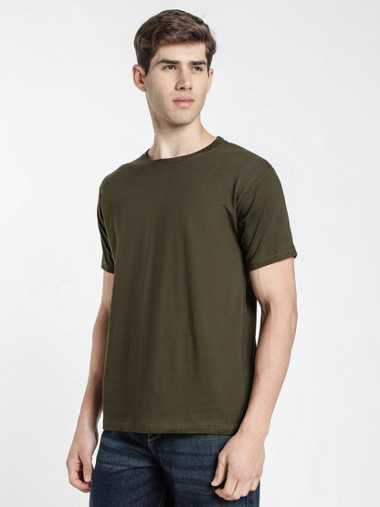 Solid Bottle Green T-Shirt