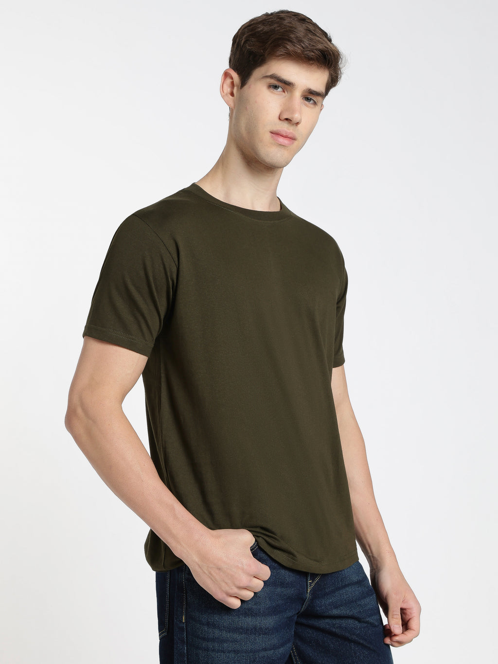Solid Bottle Green T-Shirt