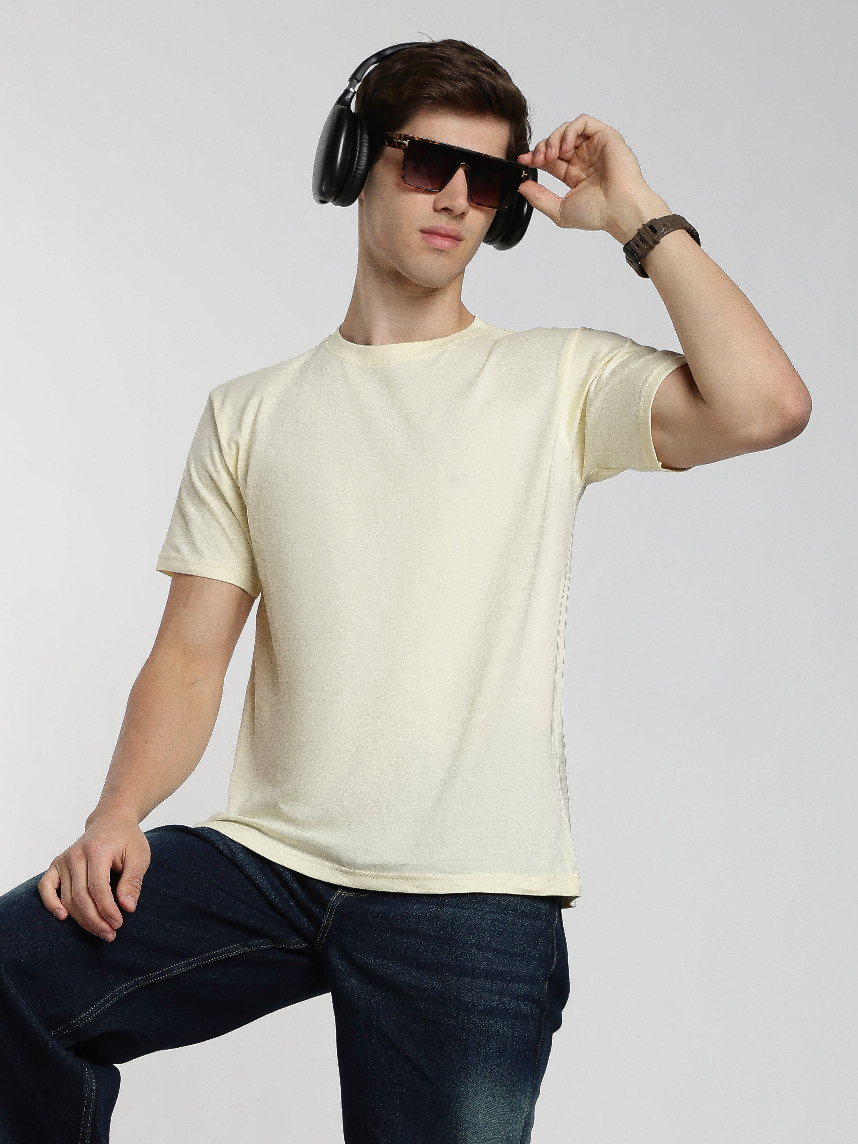 Solid Beige T-Shirt
