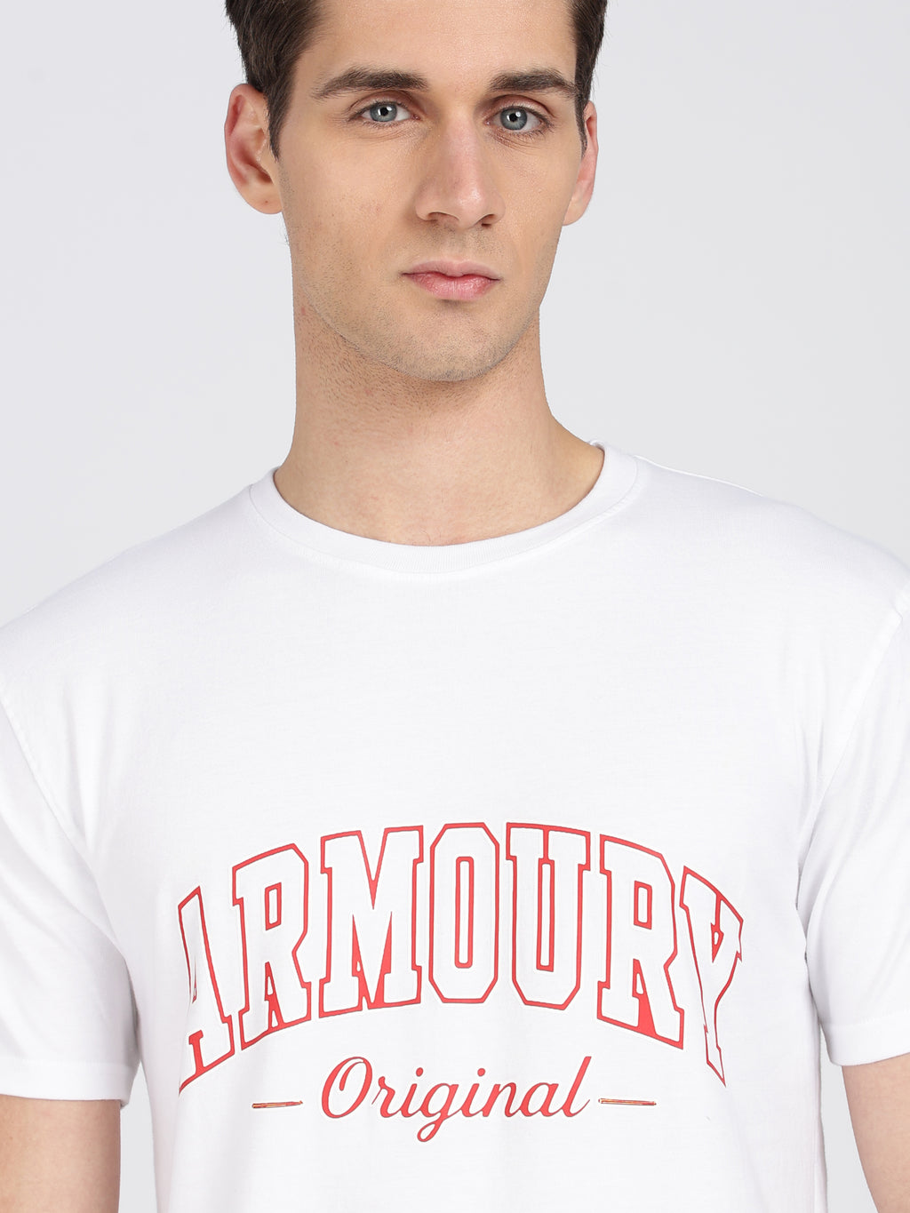 White Cotton Printed T-Shirt