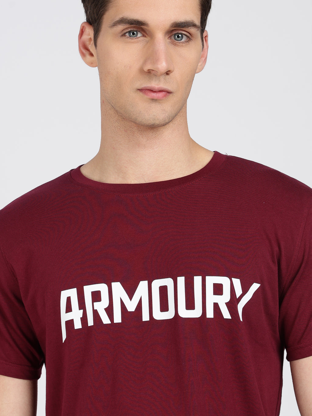Maroon Cotton Printed T-Shirt