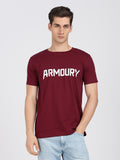 Maroon Cotton Printed T-Shirt