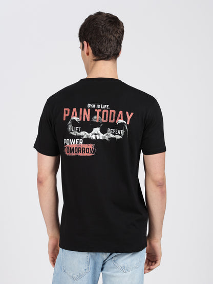 Armoury- Black Cotton Printed T-Shirt