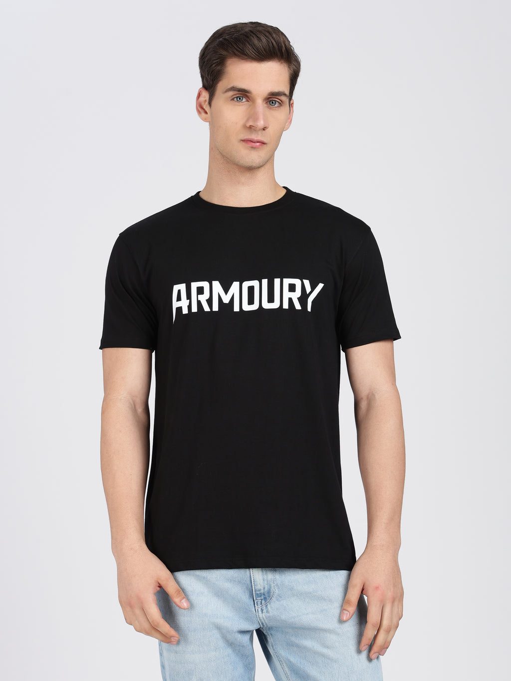 Armoury- Black Cotton Printed T-Shirt