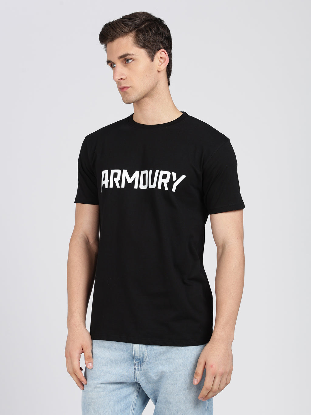 Armoury- Black Cotton Printed T-Shirt