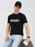 Armoury- Black Cotton Printed T-Shirt