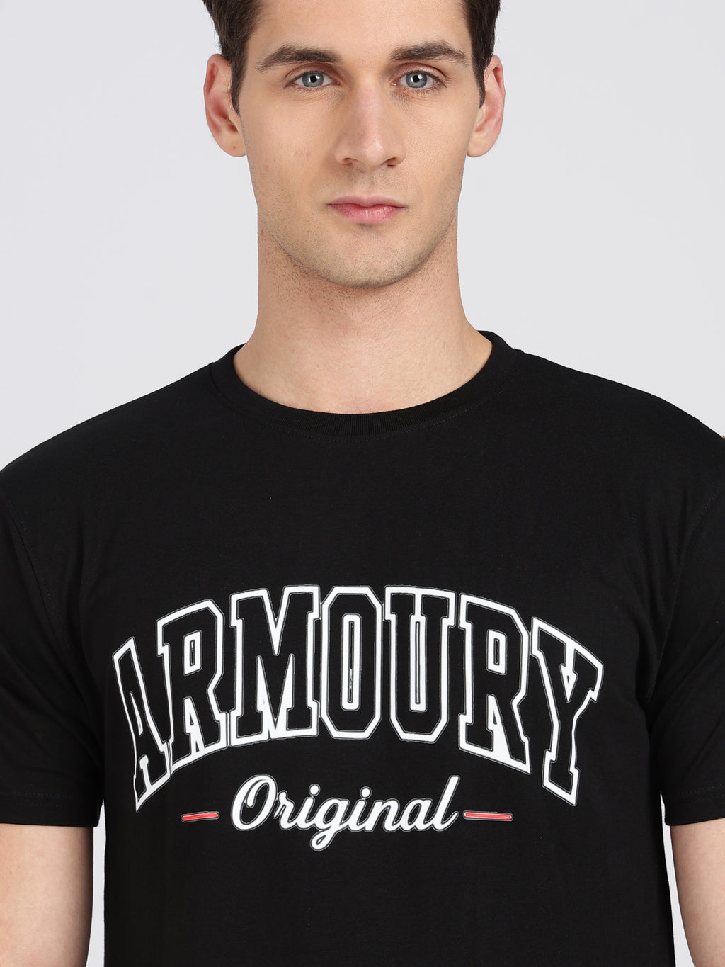 Black Cotton Printed T-Shirt