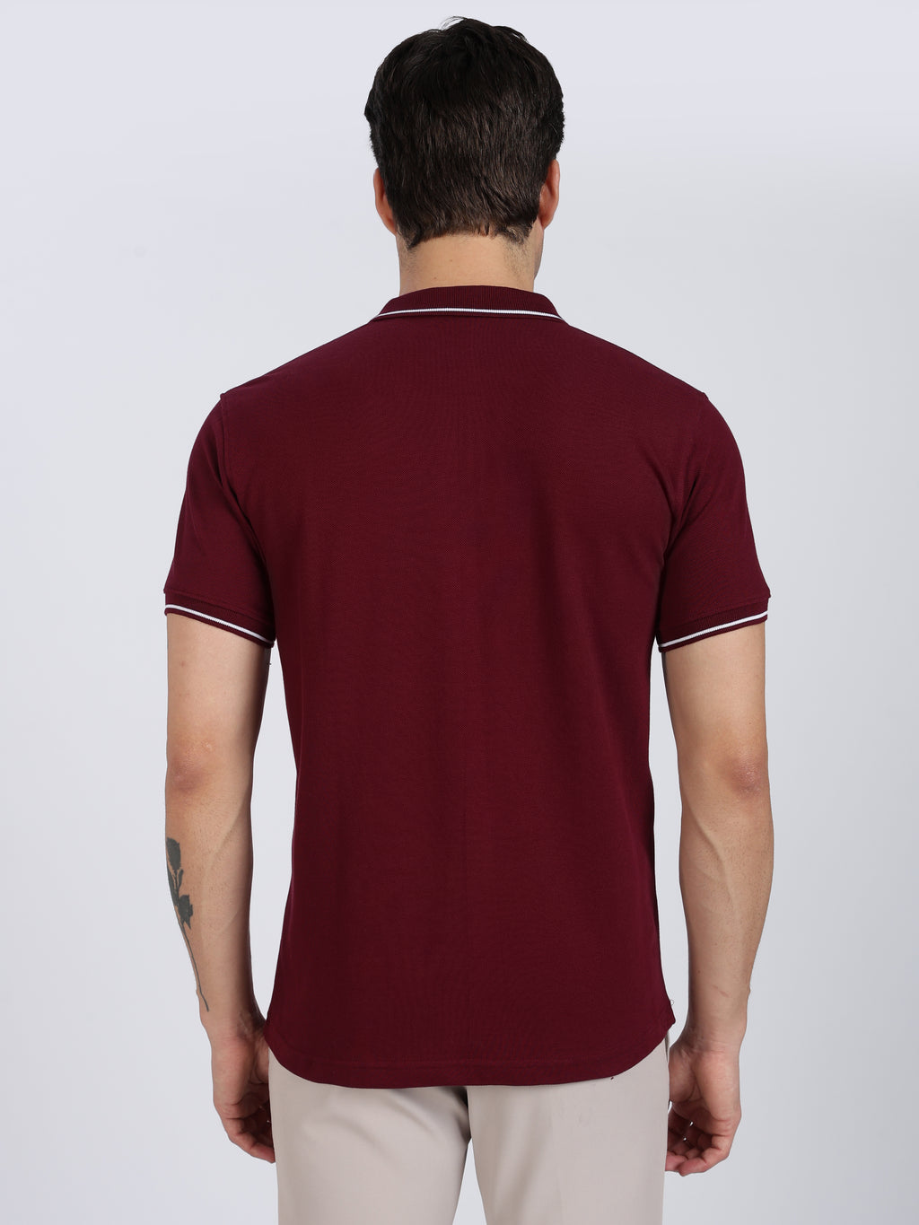 Maroon Regular Fit Polo T-shirt