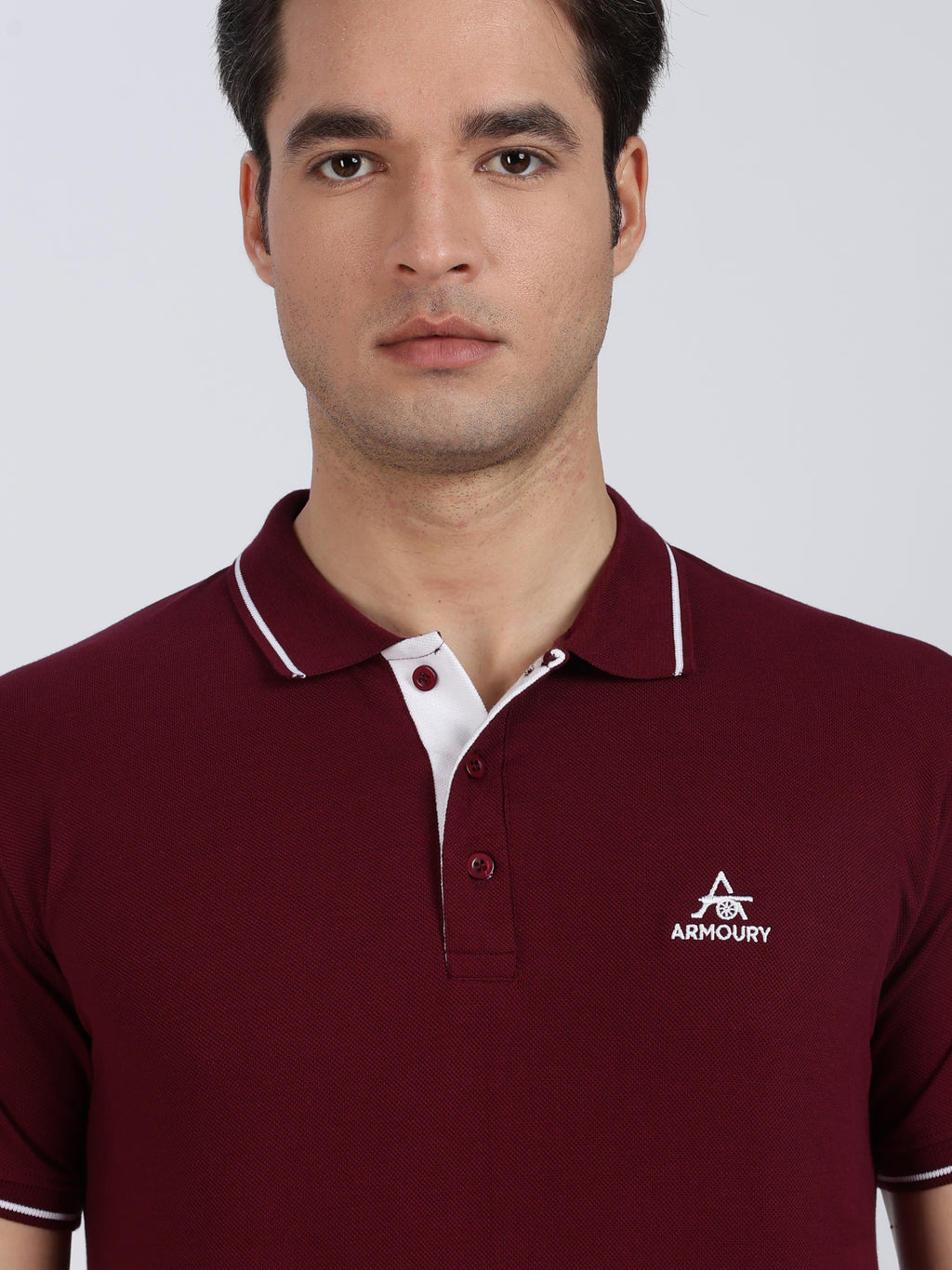 Maroon Regular Fit Polo T-shirt