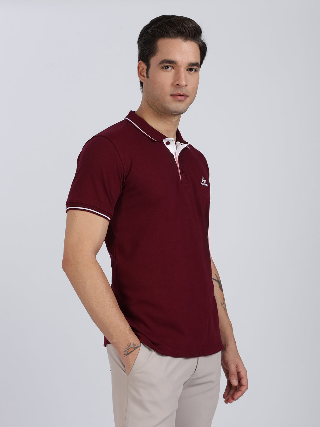 Maroon Regular Fit Polo T-shirt